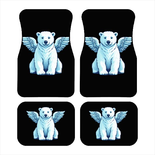 Bear Polar Bear Angel Wings Car Mats