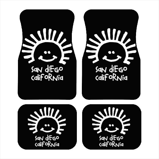 San Diego California Sun Smiley Face Souvenirs Car Mats