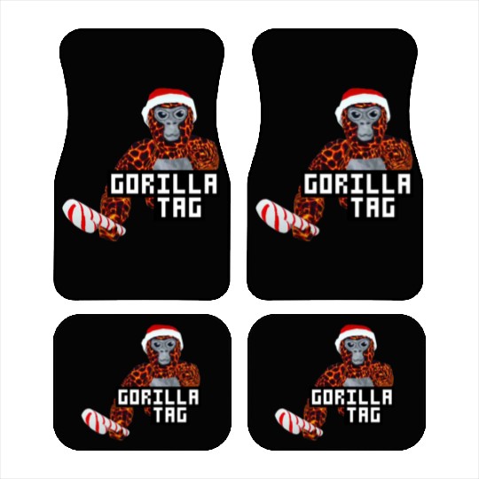 Gorilla Tag Santa Monkey Candy Cane Gorilla Car Mats