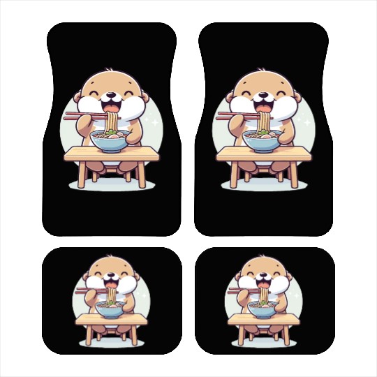 Sweet Otter Eats Ramen Noodles Otters Ramen Car Mats
