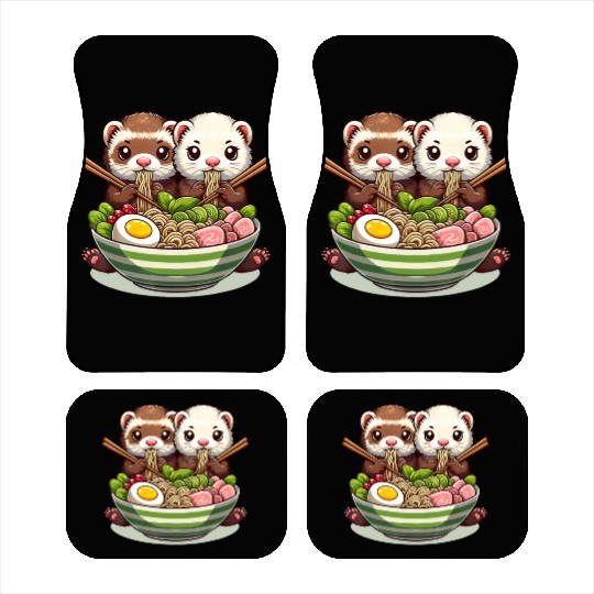 Ferret Ramen Noodle Japanese Kawaii Anime Gifts Car Mats