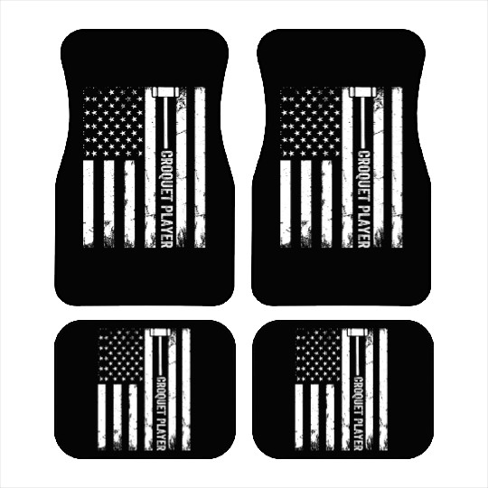 Croquet US Flag Croquet Player Car Mats