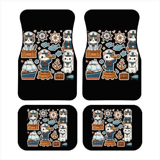 Sailor Whiskers: Little Sailor Kitties Sticker Car Mats