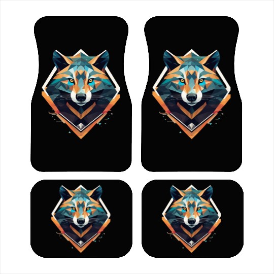 animal Low-Poly fox art Rules Car Mats