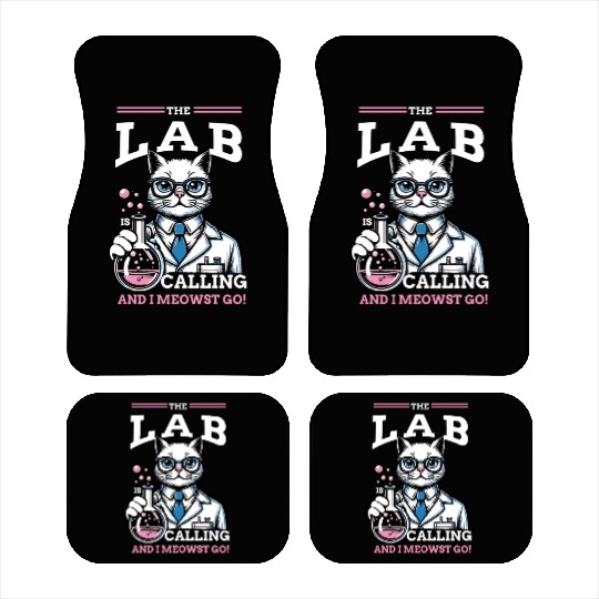 Girls Lab Calling Science Funny Lab Cat Laboratory Car Mats