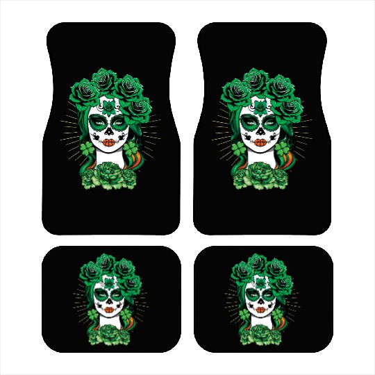 St Patrick's Day Dia De Los Muertos La Calavera Car Mats