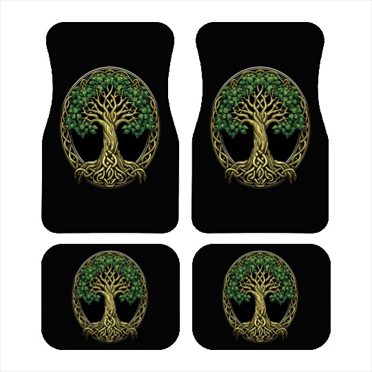 St Patricks Day Celtic Knot Tree Irish Gaelic Car Mats