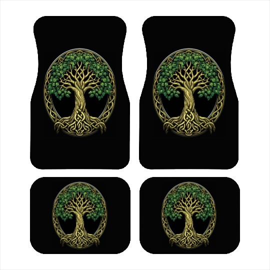 St Patricks Day Celtic Knot Tree Irish Gaelic Car Mats
