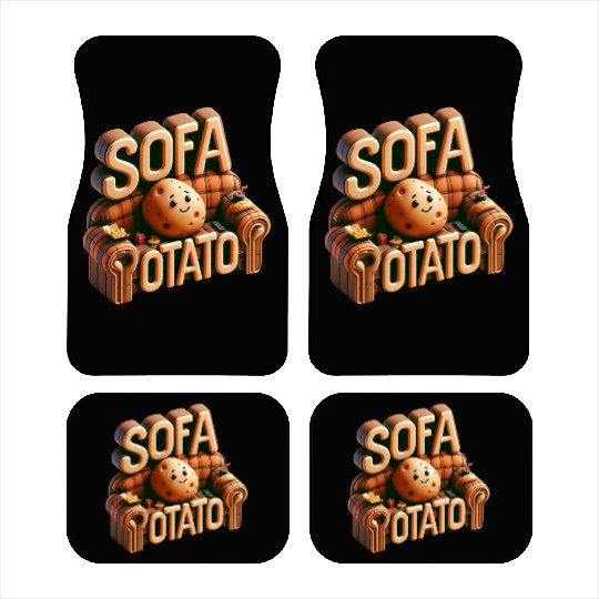 Couch Potato Humor 3D Illustration Car Mats