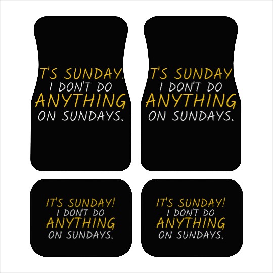 Funny "It's Sunday" Graphic Car Mats
