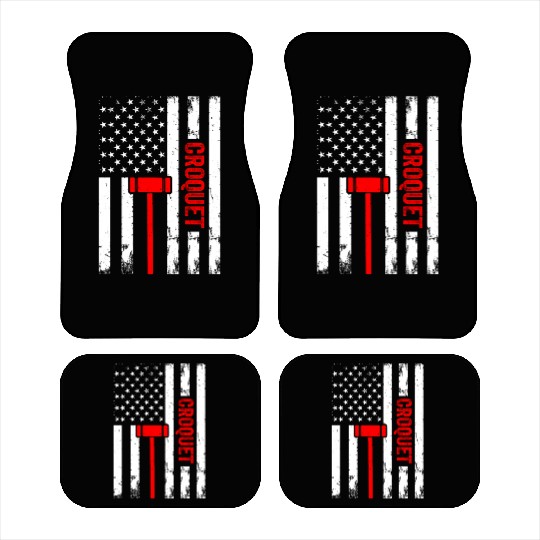 Croquet US Flag Croquet Player Car Mats