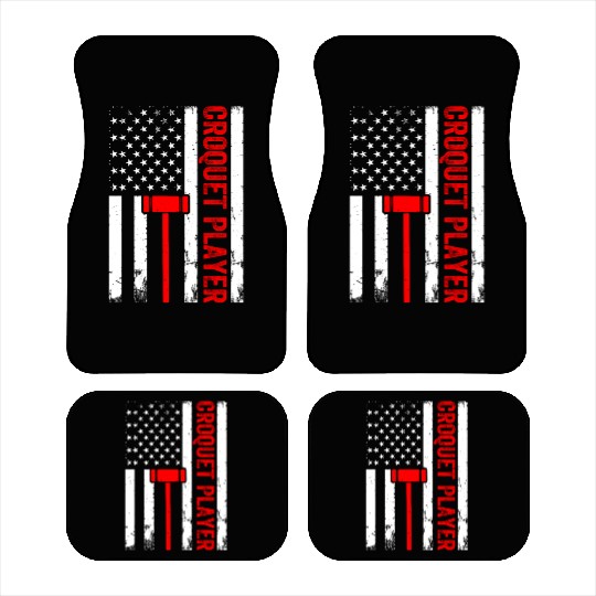 Croquet Player US Flag Croquet Player Car Mats