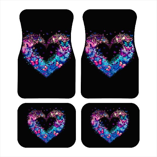 Butterfly Heart Love Car Mats