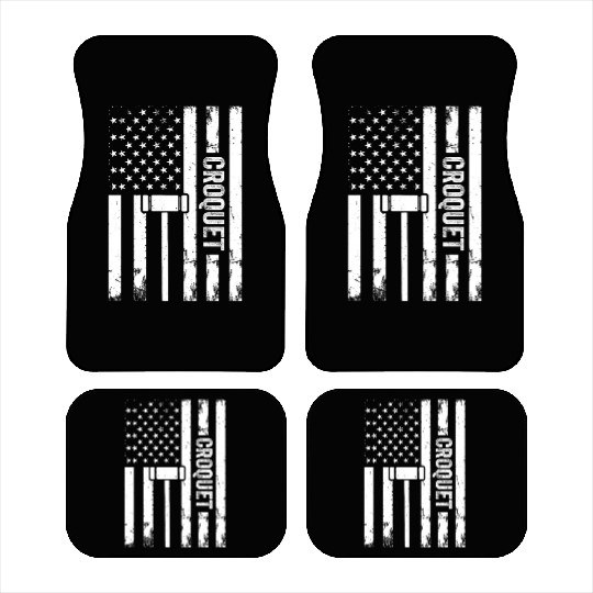 Croquet Player Croquet US Flag Croquet Car Mats