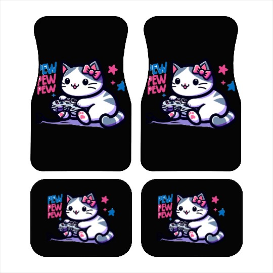Cat Play Console Game Pew Pew Pew Car Mats