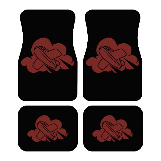 an airplane flying through the clouds Car Mats
