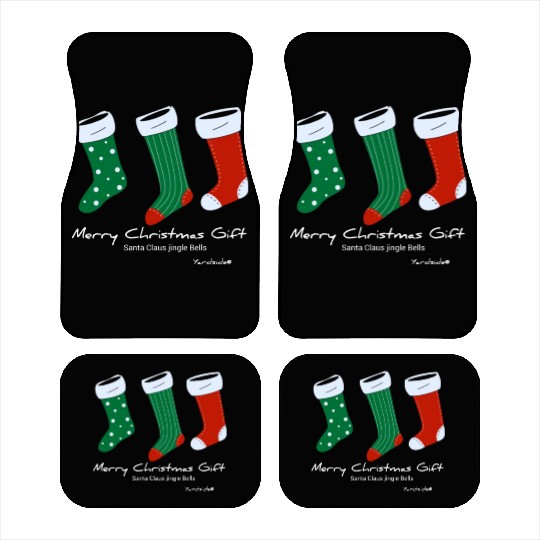 Santa Claus jingle Bell Merry Christmas Gift socks Car Mats