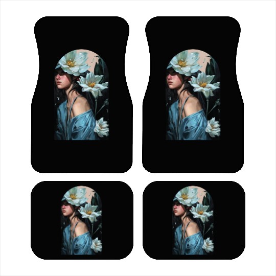 Nocturnal Blossom Amidst Shadows Car Mats
