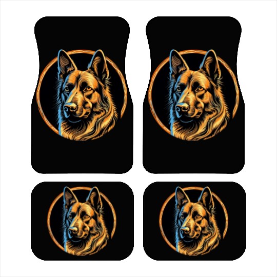 German Shepherd Funny Dog Street Art Comic Pet Car Mats