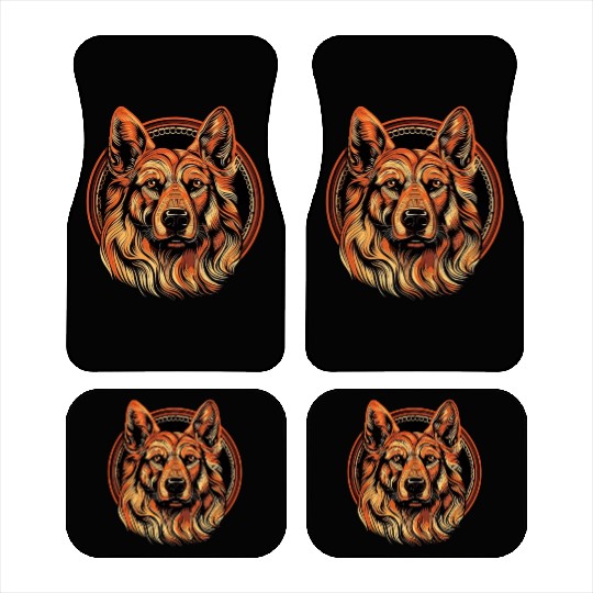 German Shepherd Funny Dog Street Art Comic Pet Car Mats