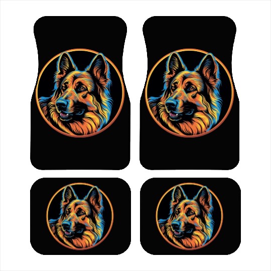 German Shepherd Funny Dog Street Art Comic Pet Car Mats
