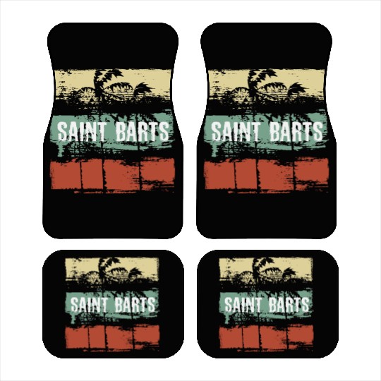 Saint Barts Artistic Vacation Souvenir Abstract Car Mats