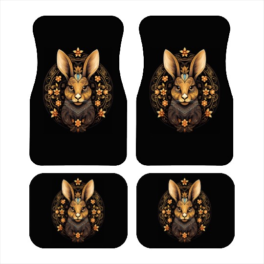 Easter Bunny Rabbit Mandala Arts Easter Day Car Mats