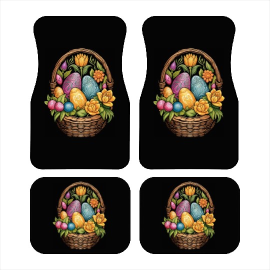 Easter Day Easter Egg Basket Mandala Art Egg Hunt Car Mats