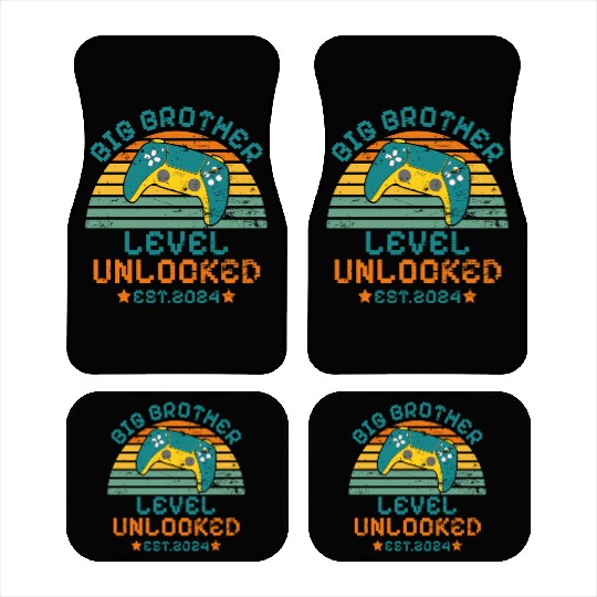 Level Unlocked Vintage Retro Gamer Big Brother Car Mats