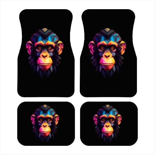Geometric Style Chimpanzee Car Mats