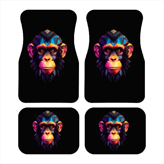 Geometric Style Chimpanzee Car Mats
