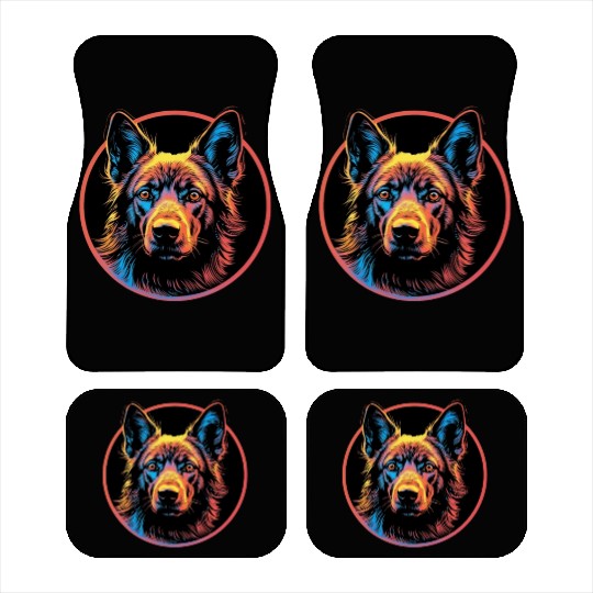 German Shepherd Funny Dog Street Art Comic Pet Car Mats