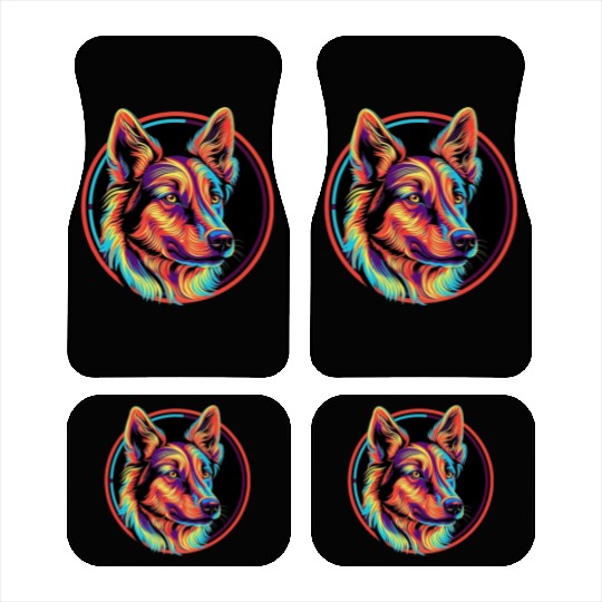 German Shepherd Funny Dog Street Art Comic Pet Car Mats