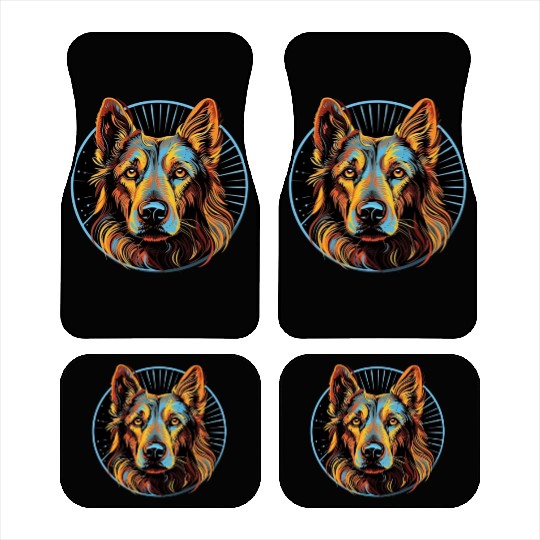 German Shepherd Funny Dog Street Art Comic Pet Car Mats