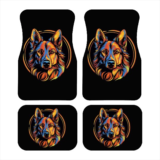 German Shepherd Funny Dog Street Art Comic Pet Car Mats