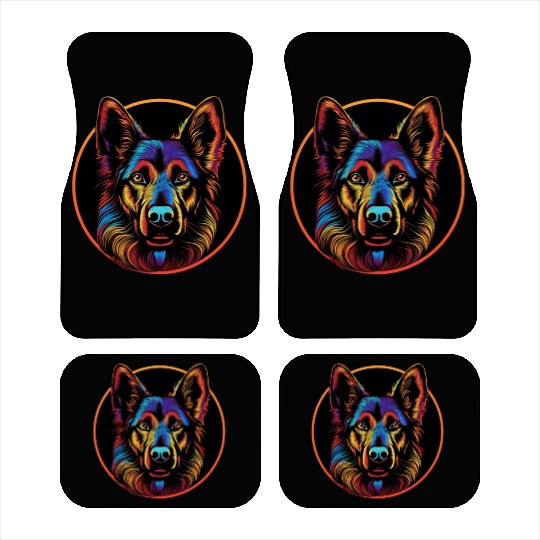 German Shepherd Funny Dog Street Art Comic Pet Car Mats