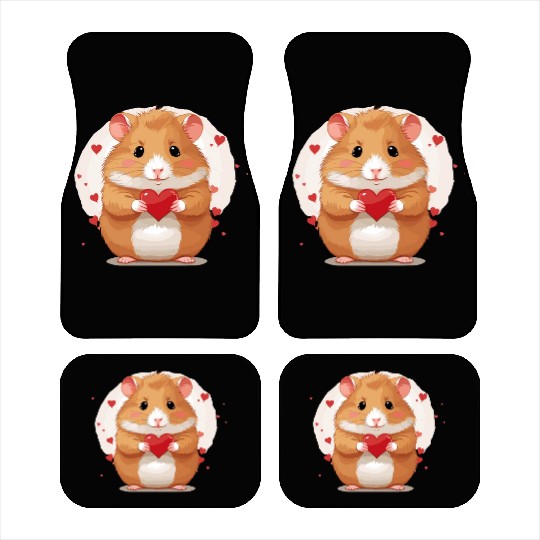 Hamster love heart valentine day motif Car Mats