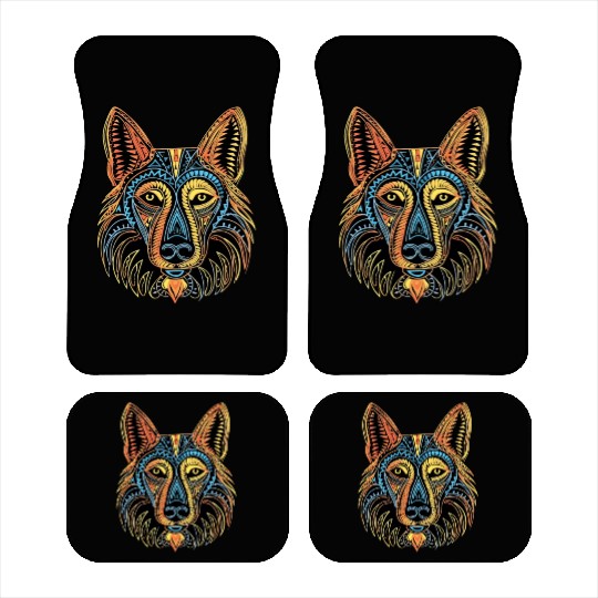 German Shepherd Funny Dog Street Art Comic Pet Car Mats
