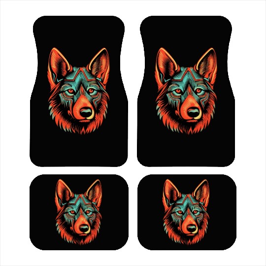 German Shepherd Funny Dog Street Art Comic Pet Car Mats