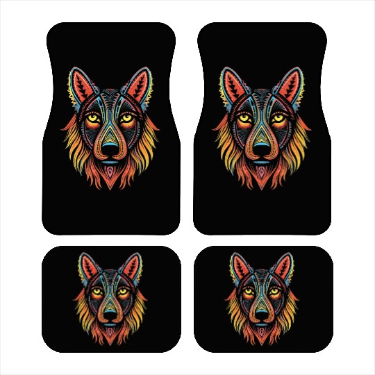 German Shepherd Funny Dog Street Art Comic Pet Car Mats