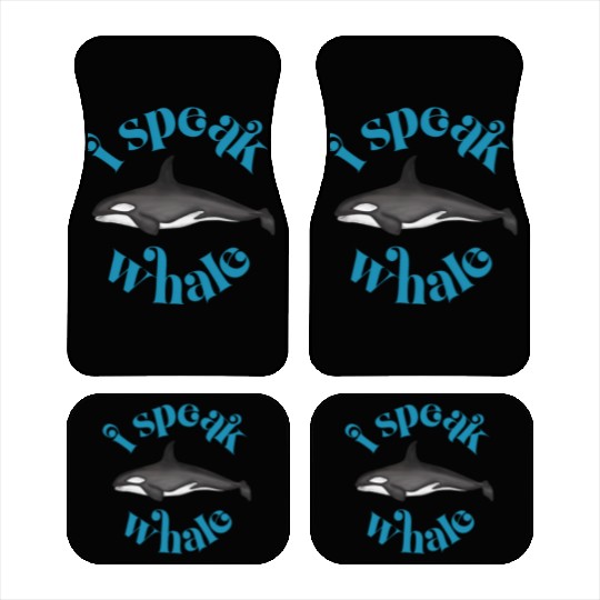 Cute I Speak Whale Orca Killer Whale Retro Style Car Mats