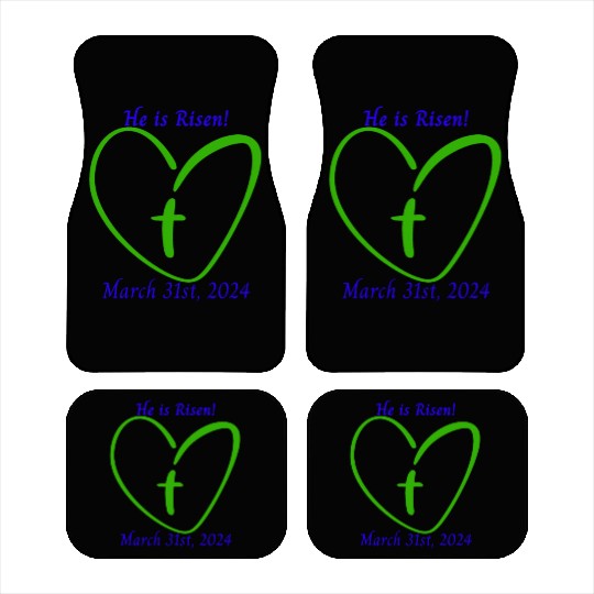 He Is Risen Heart with a Cross; March 31st, 2024 Car Mats