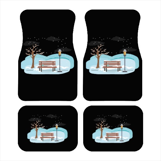 Winter tree scene with spotlight Car Mats