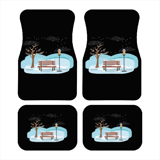 Winter tree scene with spotlight Car Mats