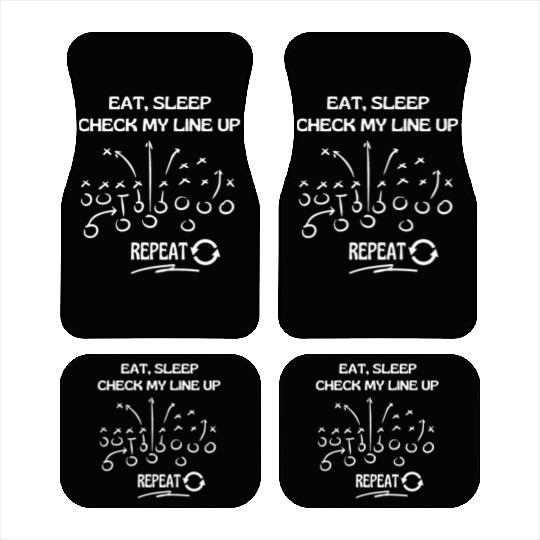 Eat Sleep Check my Lineup Repeat Fantasy Football Car Mats