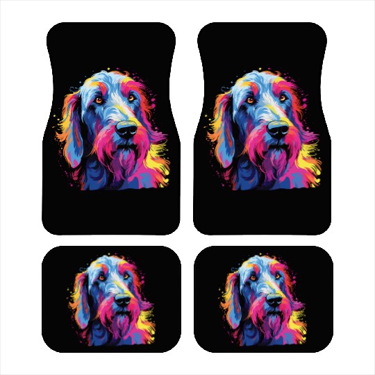 Watercolor Colorful Irish wolfhound Car Mats