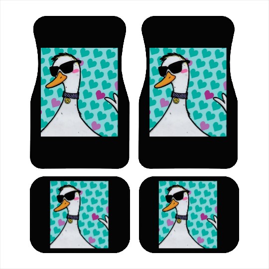 90s Raver Cartoon Duck, Party Animal, Kids Room Car Mats