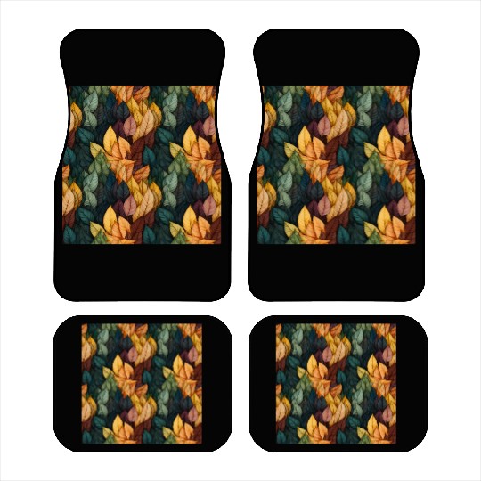Colorful Fall Leaves Pattern Car Mats