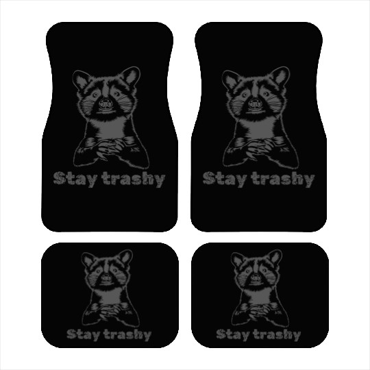Funny Stay Trashy Possum Raccoon Vintage Street Car Mats