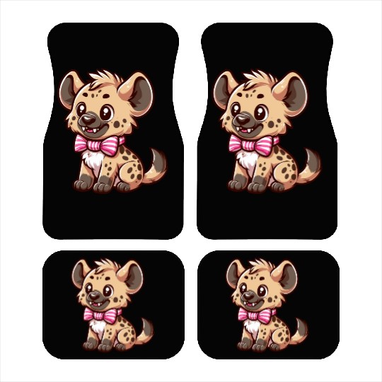 Playful Hyena Cartoon Car Mats